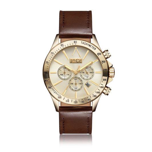 "ZAGREB" MENS LEATHER BAND CHRONOGRAPH WATCH